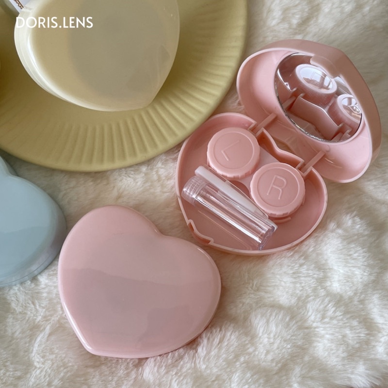 Khay Gương Đựng Lens Và Bộ Dụng Cụ Đeo Kính Áp Tròng DORIS.LENS - Trái Tim