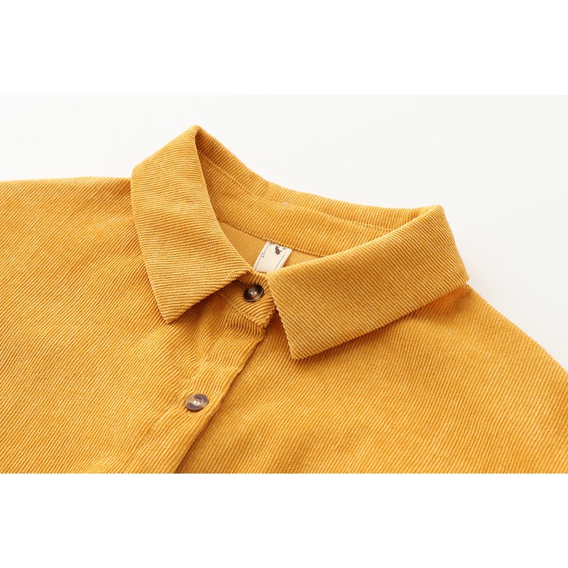 Áo Sơ Mi Nhung Tay Dài Cài Khuy Thời Trang Xuân Thu Màu Sắc Đơn Giản 2022 Dành Cho Nữ