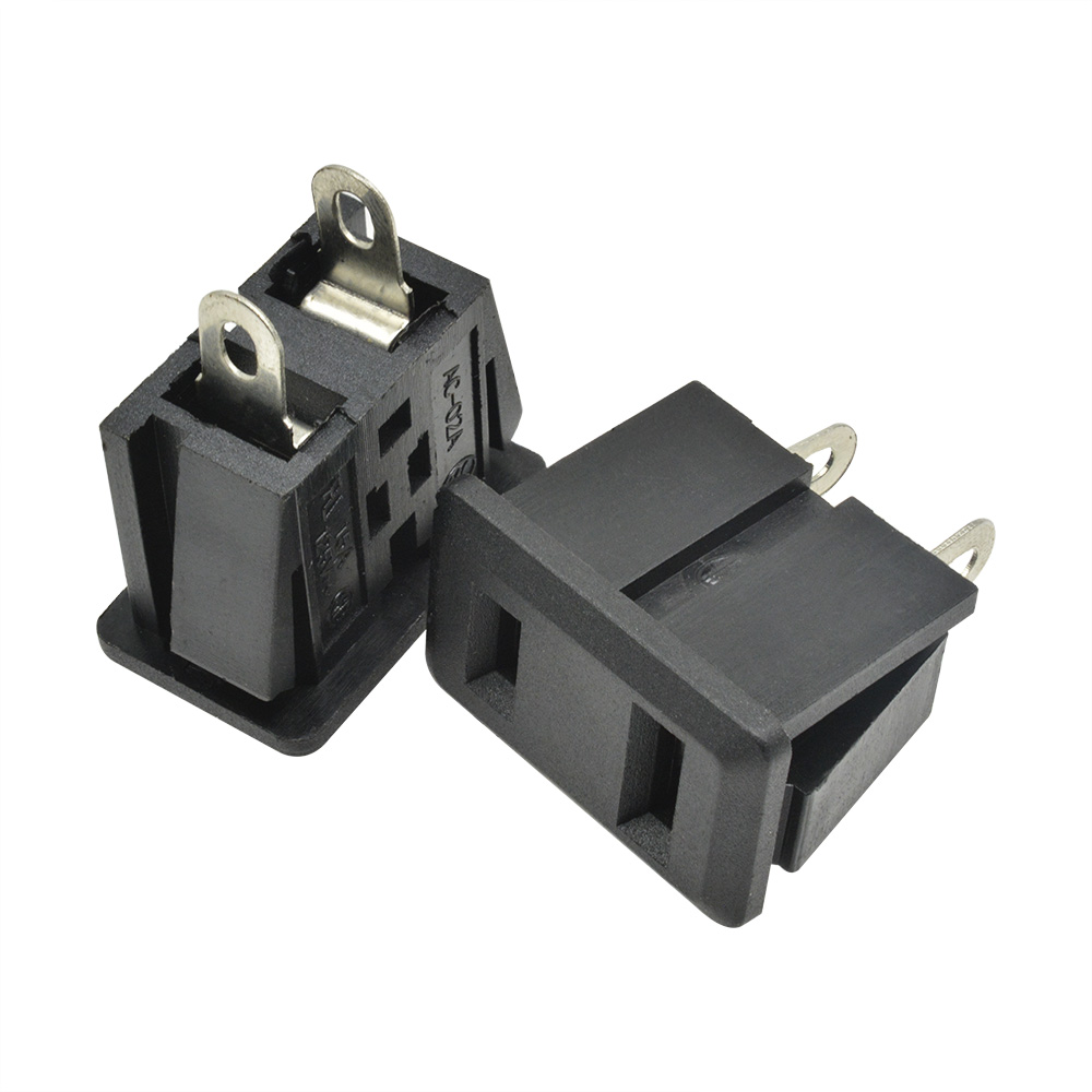 DIYMORE  |  1 Piece AC 125V 15A US Plug Panel Mount US Outlet Power Socket 2 Terminal Adapter