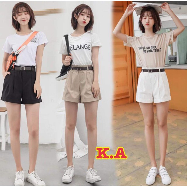 Quần short đùi nữ chất kaki mềm mịn gập gấu cá tính | BigBuy360 - bigbuy360.vn