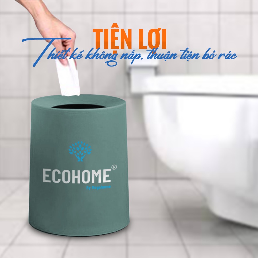 Thùng Rác Tròn Ecohome 10L Phong Cách Châu Âu, Thùng Đựng Rác Tròn Tiện Nghi Và Sang Trọng