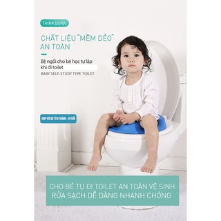 Bệ lót tập gồi bồn cầu chống gù lưng cho bé từ 1-8 tuổi THINK BORA