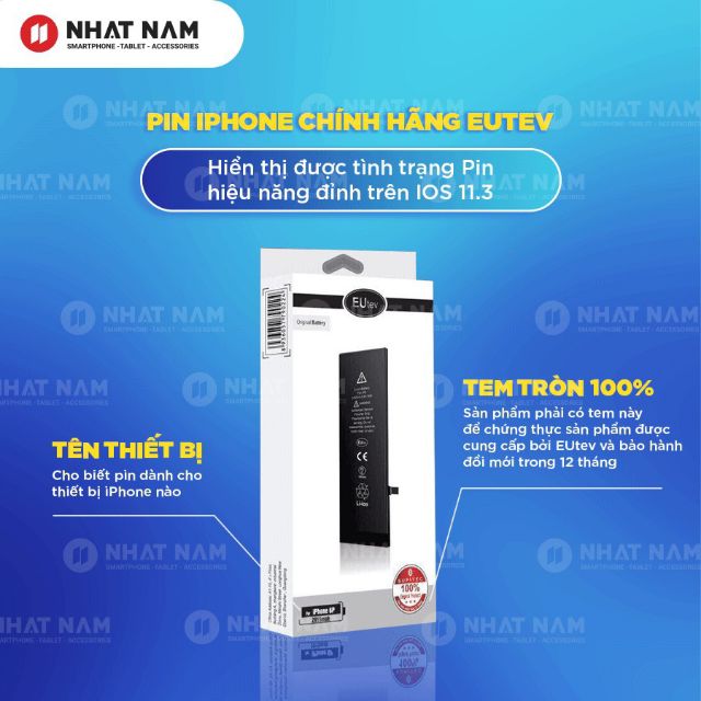 Pin EU tev chính hãng bảo hành 12 tháng