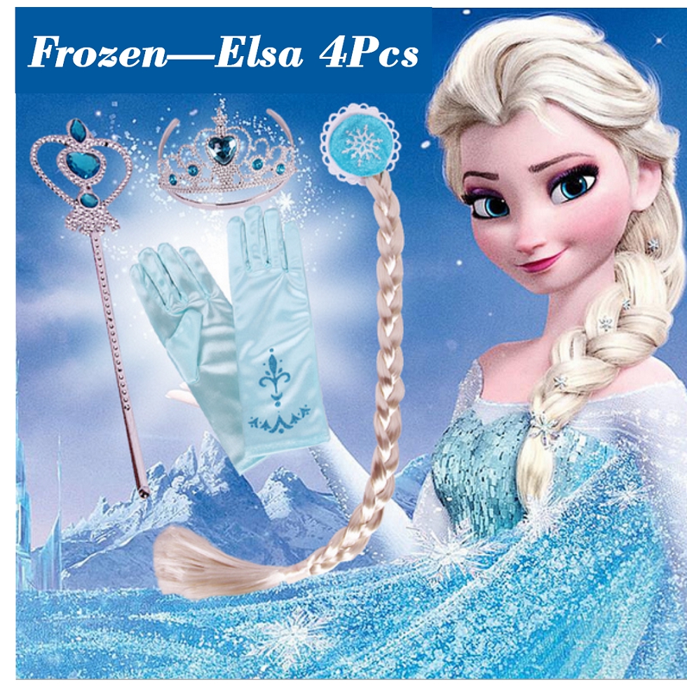DISNEY Set 4 Món Phụ Kiện Hóa Trang Công Chúa Elsa Cho Bé