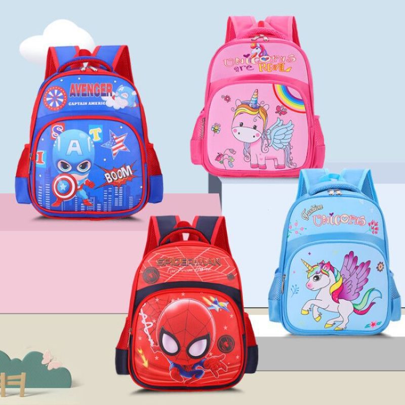 【Junshine】Cartoon Pony Unicorn Kid School Kindergarten Bag Waterproof Ultraman Backpack Frozen Paw Patrol Hello Kitty Beg Sekolah Bags