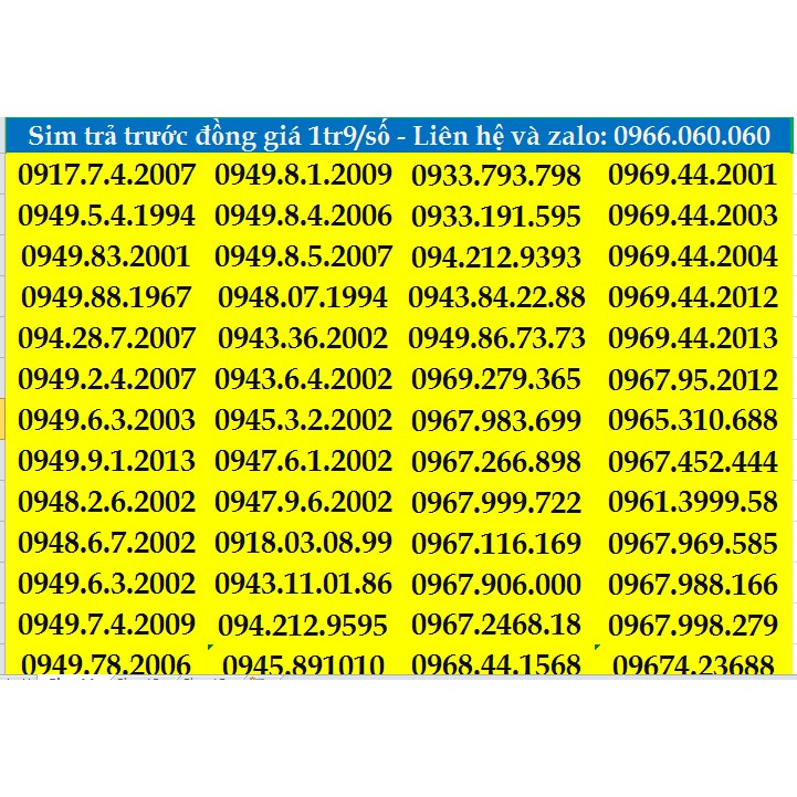 SIM SỐ ĐẸP TAM HOA 777, BA CẶP, NĂM SINH, LỘC PHÁT, THẦN TÀI