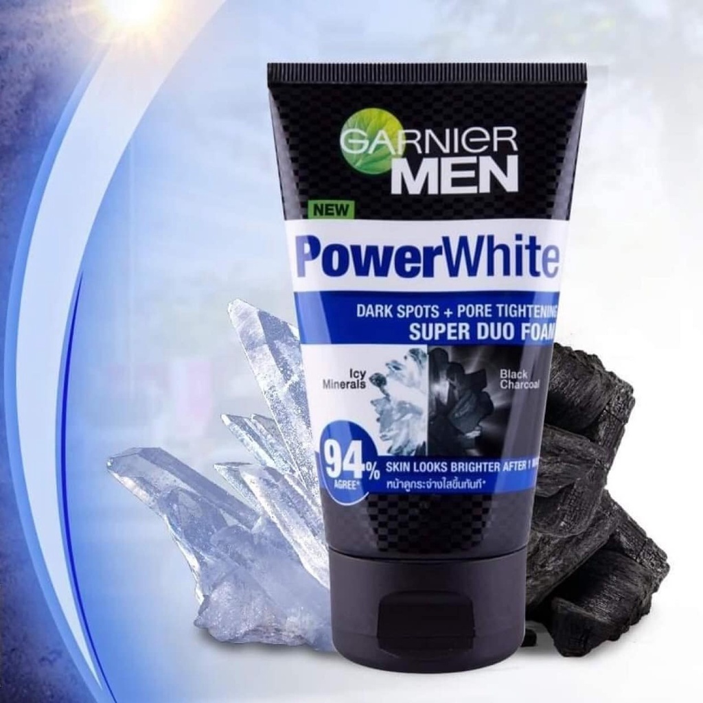 Sữa rửa mặt cho nam giới Garnier Power White (2-1/ Super Duo0