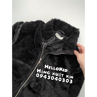 Áo khoác lông pha da kéo khoá