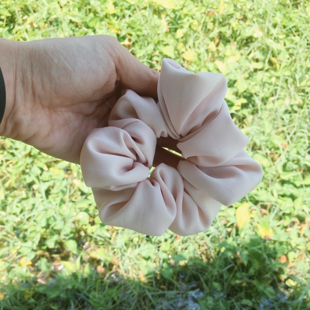 Dây cột tóc vải Scrunchies lụa satin sóng