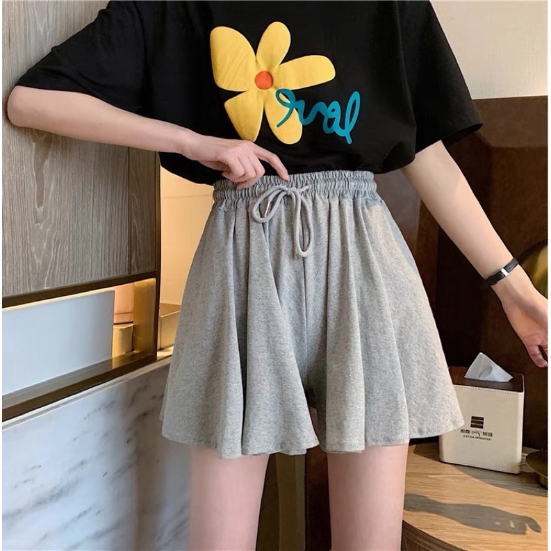 [Ảnh thật/Video] Chân váy xoè Goness lưng thun màu trơn có lót trong thời trang cho nữ Chân váy cotton dáng thể thao