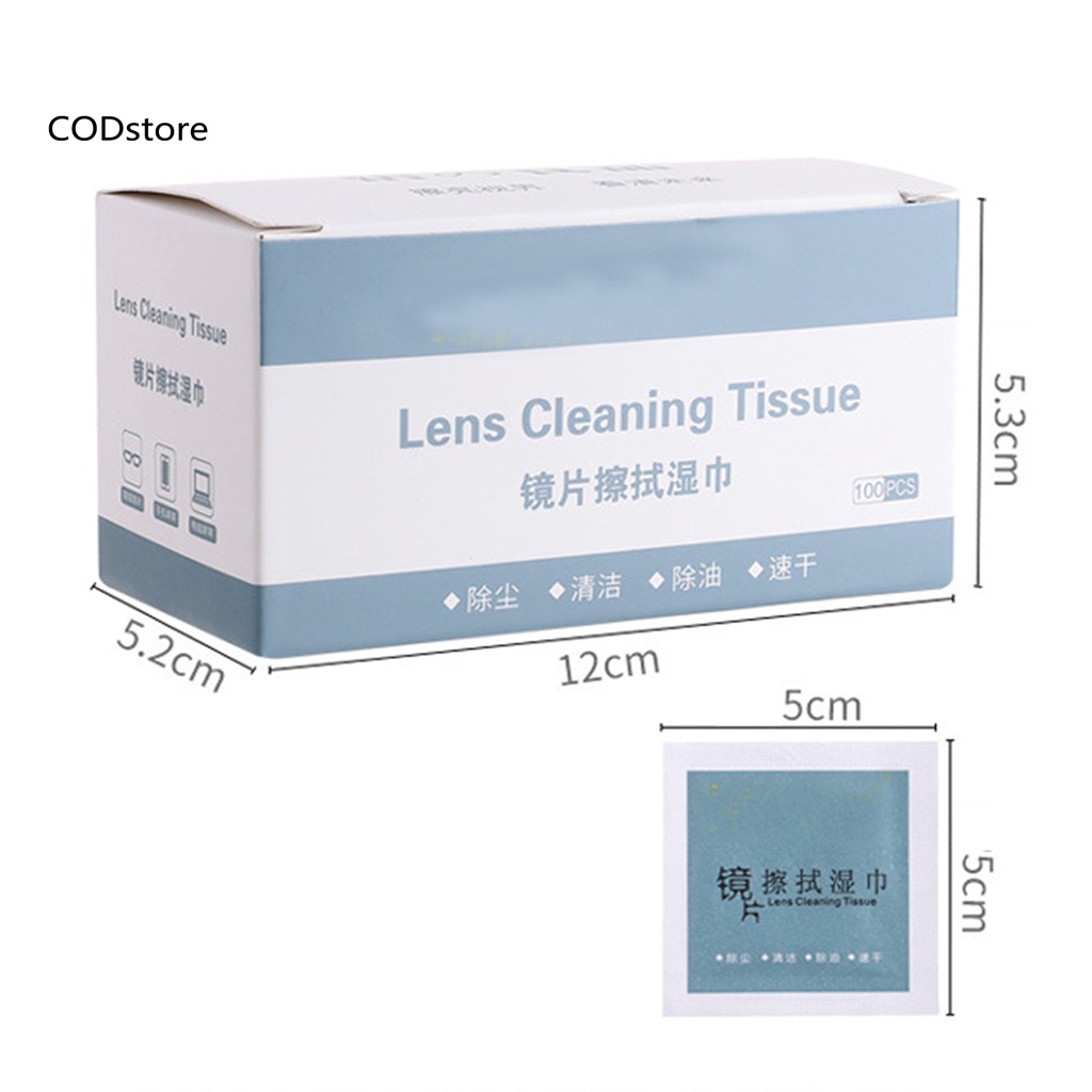 Hộp 100 Khăn Lau Kính Mắt Dùng Một Lần Tiện Dụng