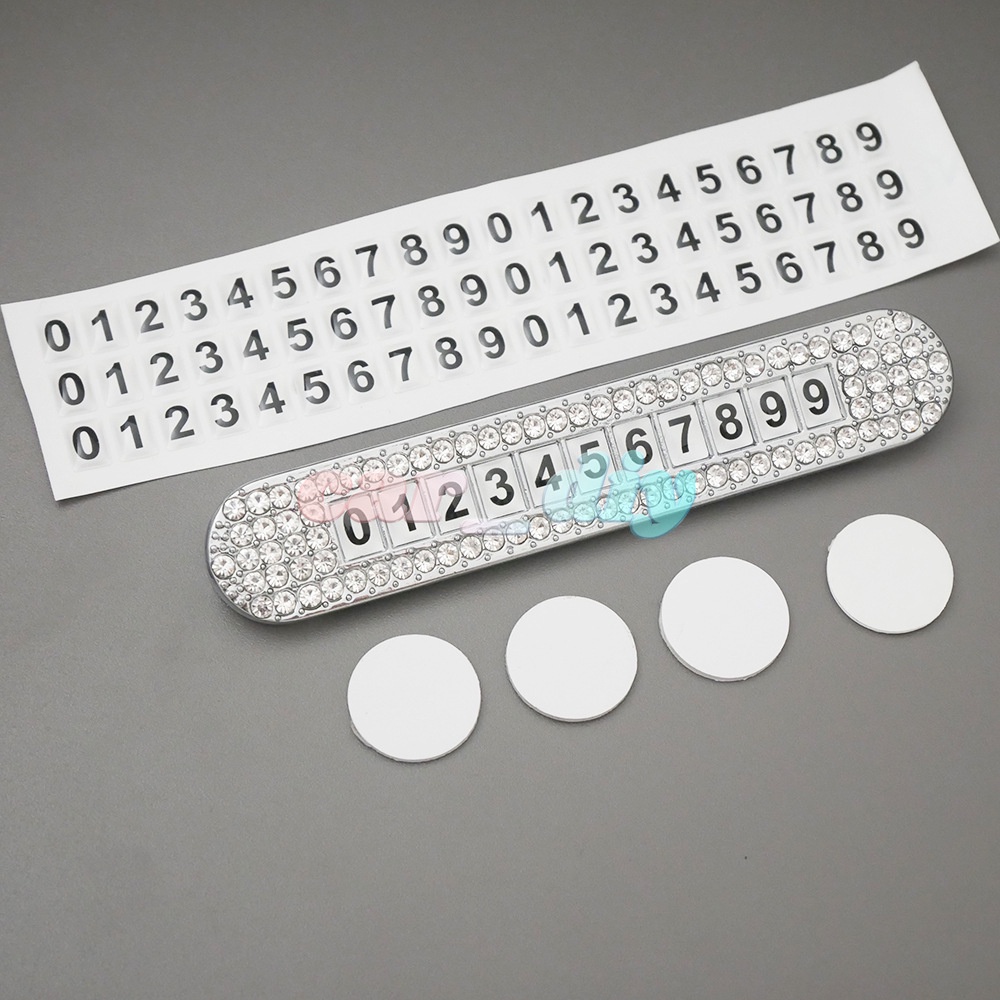 Bảng Số Điện Thoại Đỗ Xe Tạm Thời Đính Đá Trang Trí Cho Xe Hơi Thẻ