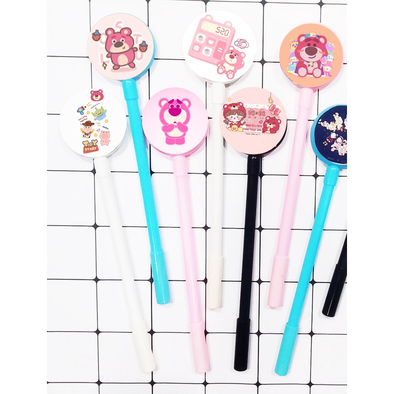 bút tròn gấu dâu tây lotso thỏ stella cáo lina BTI15 Bút lúc lắc cute dễ thương hoạt hình DF friends