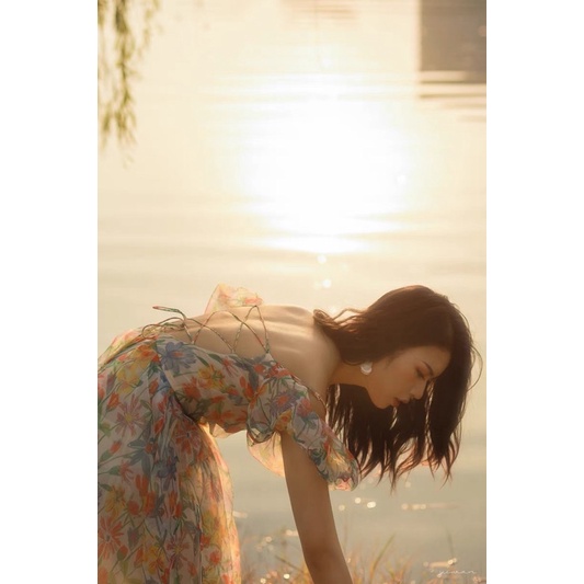 Đầm maxi xoè hoa tiểu thư🌷