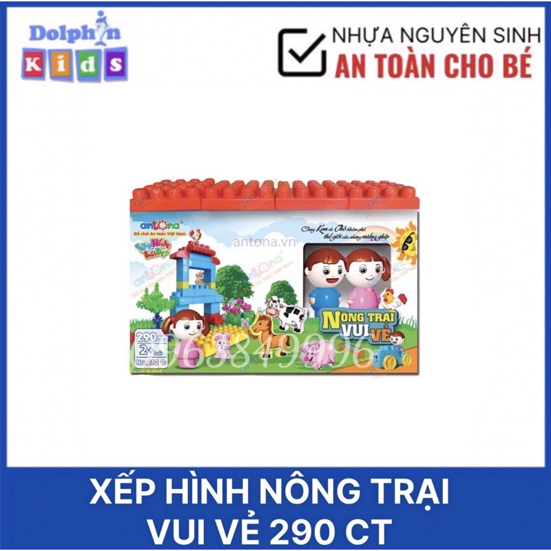Bộ Đồ Chơi Xếp Hình Nông Trại Vui Vẻ 290 Chi Tiết Antona