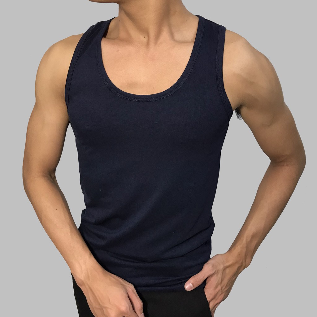 Áo ba lỗ nam KING dáng body tập gym  thun cotton co gian tốt , thấm hút mồ hôi (U05)