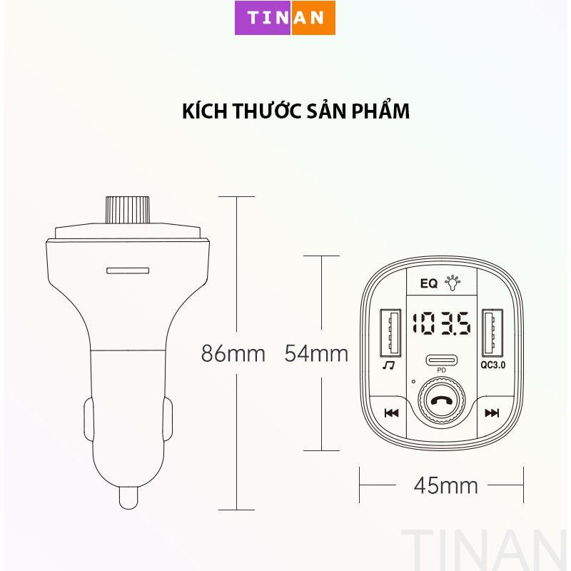 Máy MP3 Bluetooth Trên Ô Tô, Tích Hợp Sạc Nhanh QC3.0, Cuộc Gọi Bluetooth