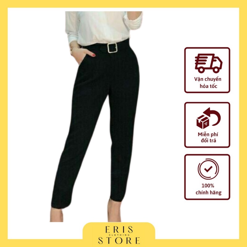 Quần baggy nữ công sở đai vuông cạp cao vnxk chất đẹp có ảnh thật | BigBuy360 - bigbuy360.vn