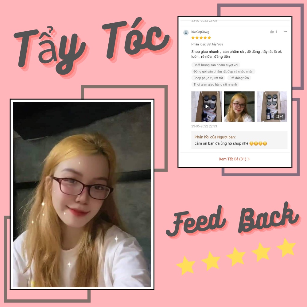 Tẩy tóc , nâng tone tóc .