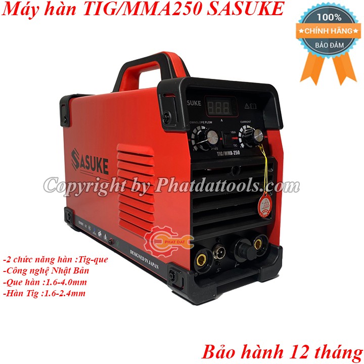 Máy hàn điện tử TIG/MMA-250A SASUKE 2 chức năng-Công nghệ IGBT Nhật Bản-Bảo hành 12 tháng-Đầy đủ phụ kiện