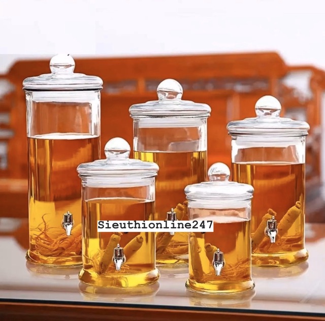 Bình Ngâm Rượu Thuỷ Tinh Trụ Có Vòi 3L/6L/8L/10L/12L/15L/19L | BigBuy360 - bigbuy360.vn