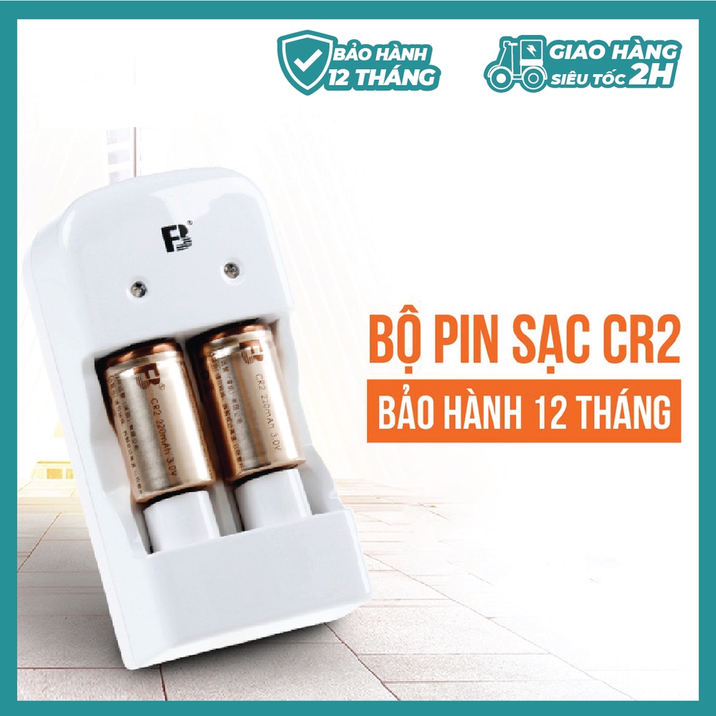 Bộ 2 Pin và Sạc Đôi CR2 BH 12 Tháng