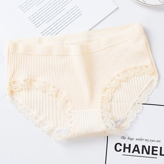 Quần Lót Nữ Cotton Viền Ren Gân Tăm Kháng Khuẩn Hoạ Tiết Viền Ren Cao Cấp Xuất Nhật BHD07