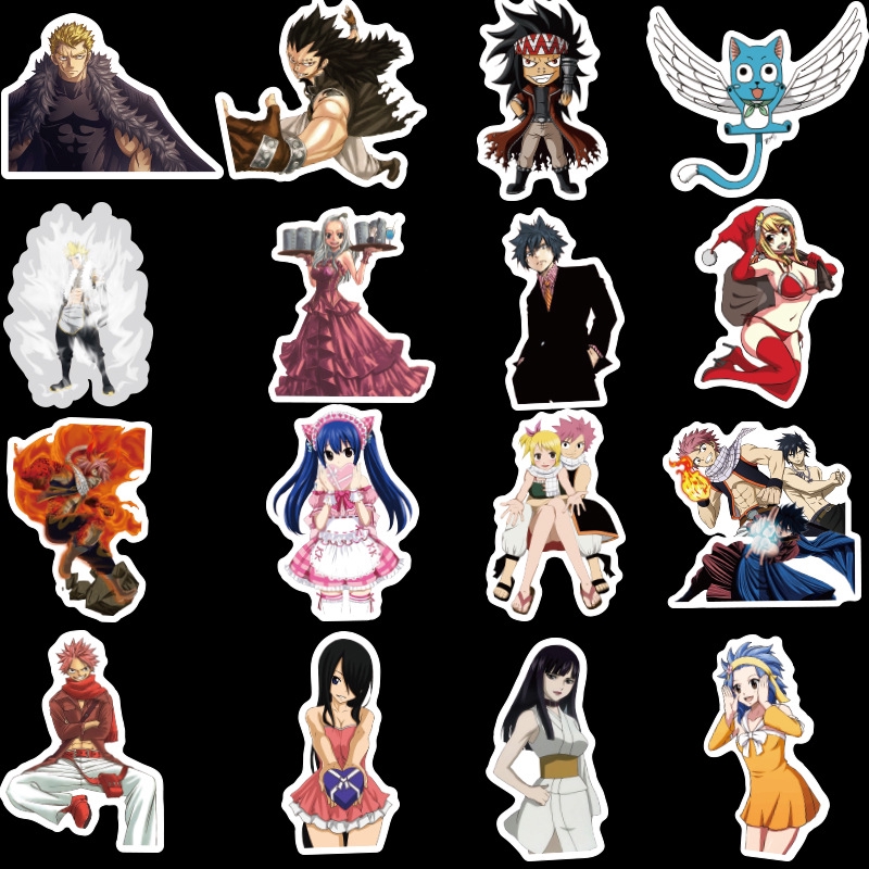 ❉ Fairy Tail - Series 01 Anime Natsu Lucy Erza Happy Stickers ❉ 50Pcs/Set Waterproof DIY Fashion Decals Doodle Stickers