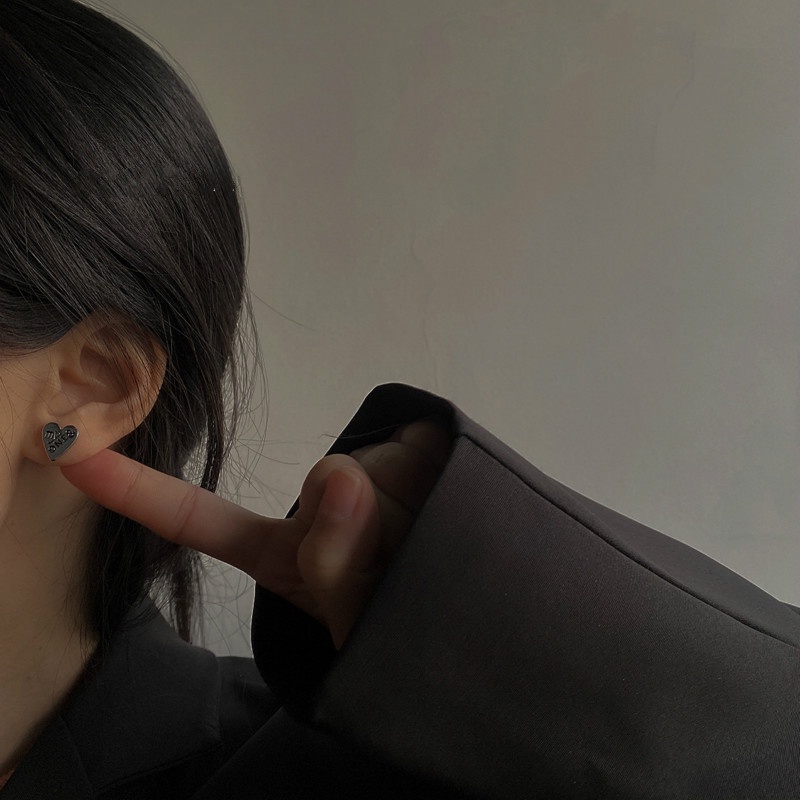 Bông Tai Mạ Bạc 925 Hình Trái Tim Nhỏ 191188Bông Tai Hình Trái Tim Phong Cách Retro Hàn Quốc