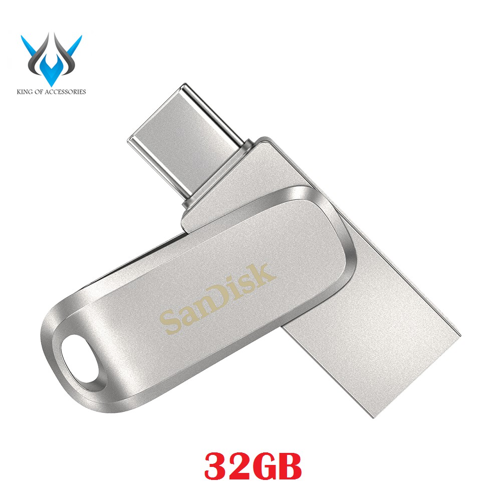 USB OTG Sandisk Ultra Dual Drive Luxe USB Type-C 3.1 32GB 150MB/s (Bạc) - Vỏ kim loại