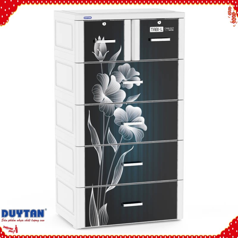 (Hà Nội) Tủ nhựa Duy Tân Tabi-L 5 ngăn-Đen