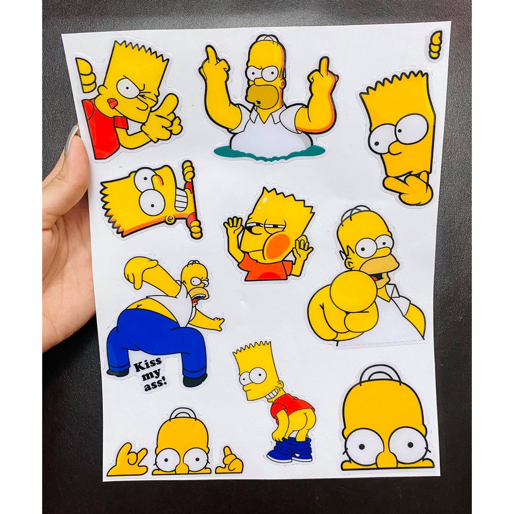 DDXM-V12-73 DECAL TEM NỔI HÌNH GIA ĐÌNH SIMPSON ... DÁN TRANG TRÍ ĐỦ THỨ