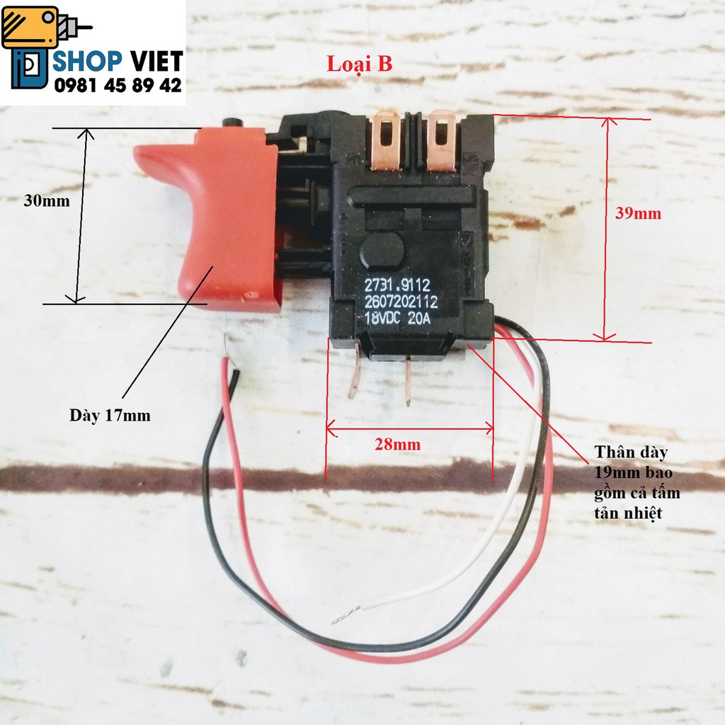 SV Công tắc điều tốc cho máy pin bosch 12-18V