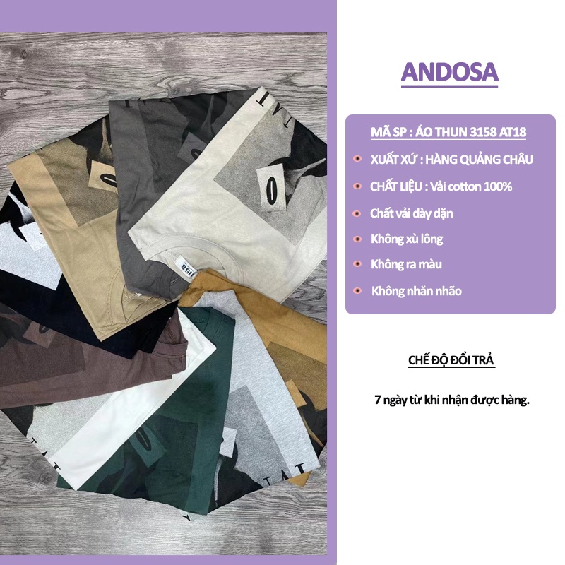 Áo thun nữ 3158 in hình form rộng tay lỡ chất cotton hàng Quảng Châu ANDOSA AT18