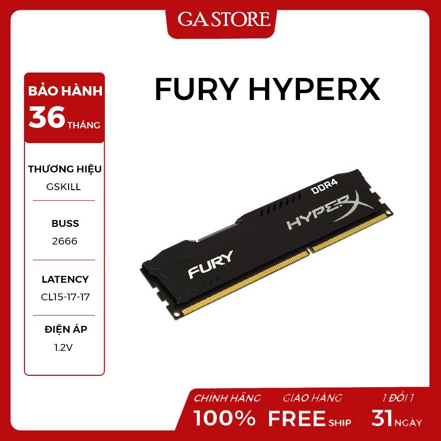 Ram Hyperx Fury/ Apacer Panther (Black) DDR4 4GB/8GB Bus 2400/2666 | WebRaoVat - webraovat.net.vn