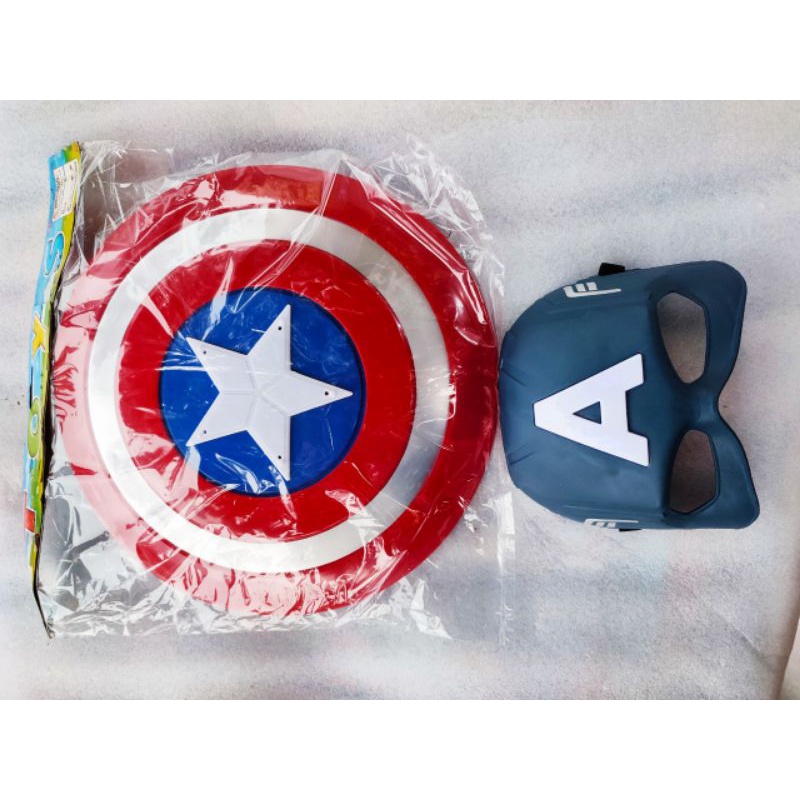Đồ Chơi Trẻ Em Bộ Khiên + Mặt Nạ Đội Trưởng Mỹ Captain America