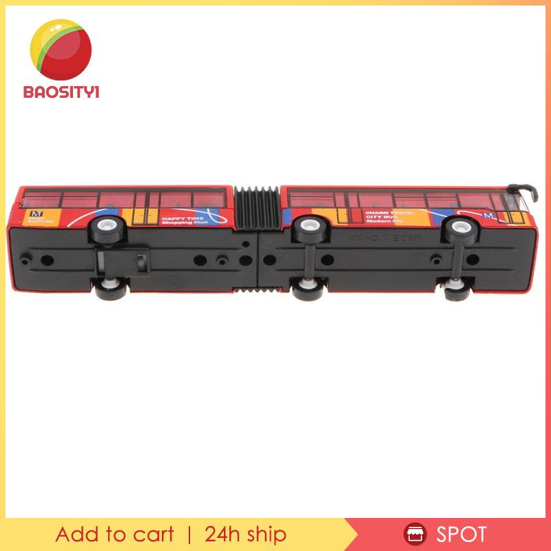 1:64 Alloy Two Compartments City Bus Pull Back Car Metal Collection Model Red