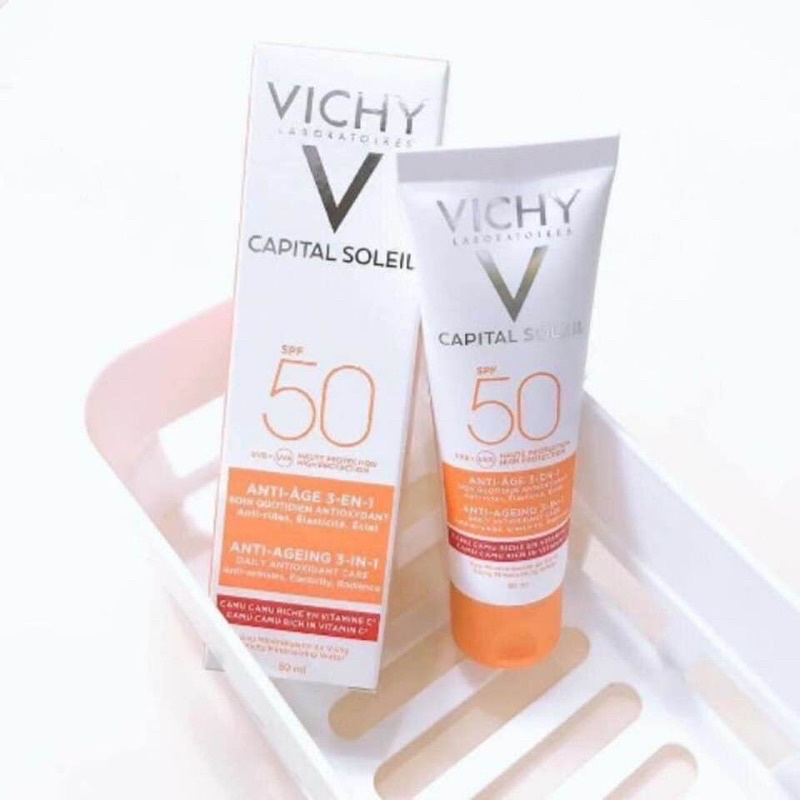 Kem chống nắng không nhờn rít SPF 50 UVA +UVB Vichy Capital Soleil Mattifying Dry Touch Face Fluid 50ml