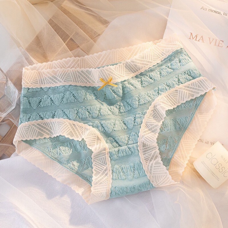 Quần Lót Ren Màu Dễ Thương Mềm Mịn Mẫu Mới Hot 258 nội y xanh giá rẻ, chất đẹp