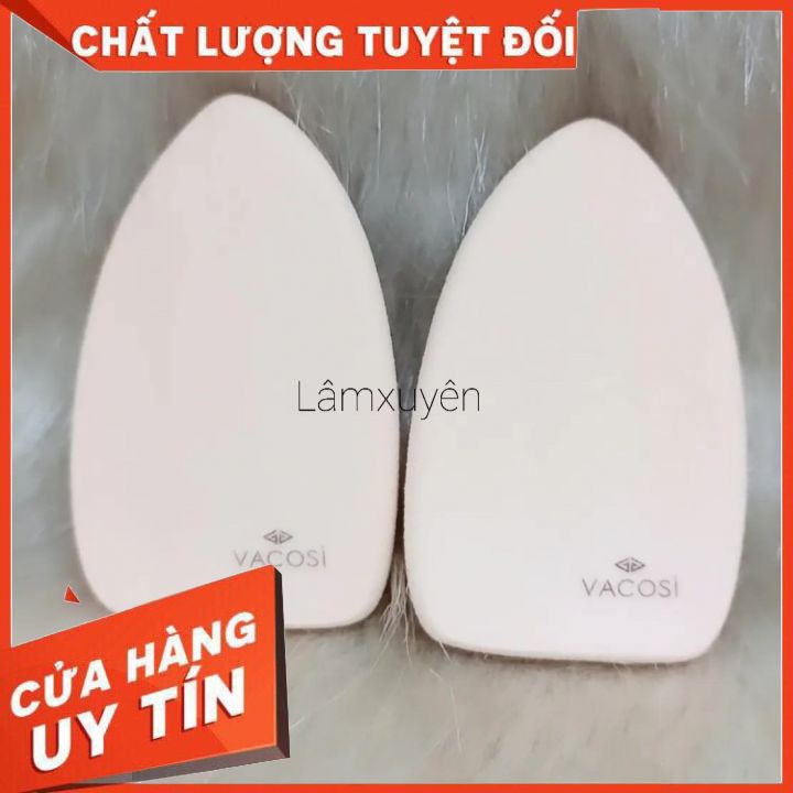 VACOSI LONG OVAL SPONGE 2PCS BP18 _bông ướt oval dài ( bịch 2 miếng) FREESHIP bông phấn mềm mịn, dễ tán siêu tiện lợi.