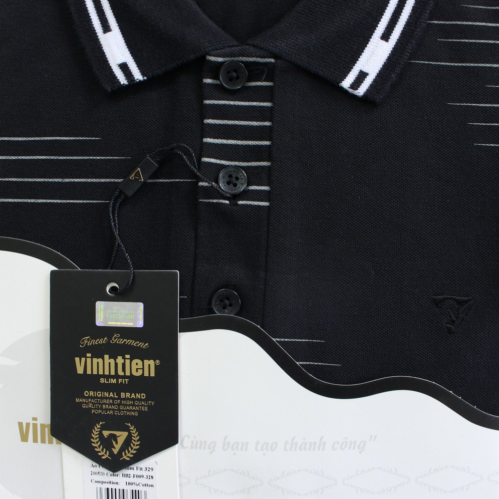 Áo Thun Polo Họa Tiết Slimfit Vĩnh Tiến 329 _ BB2-F009-328
