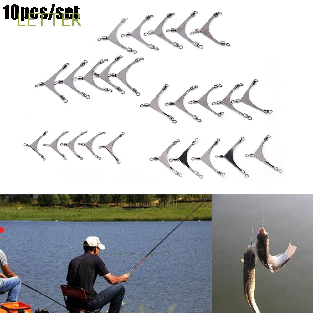 10 khớp khuyên câu cá hình tam giác bằng thép không gỉ