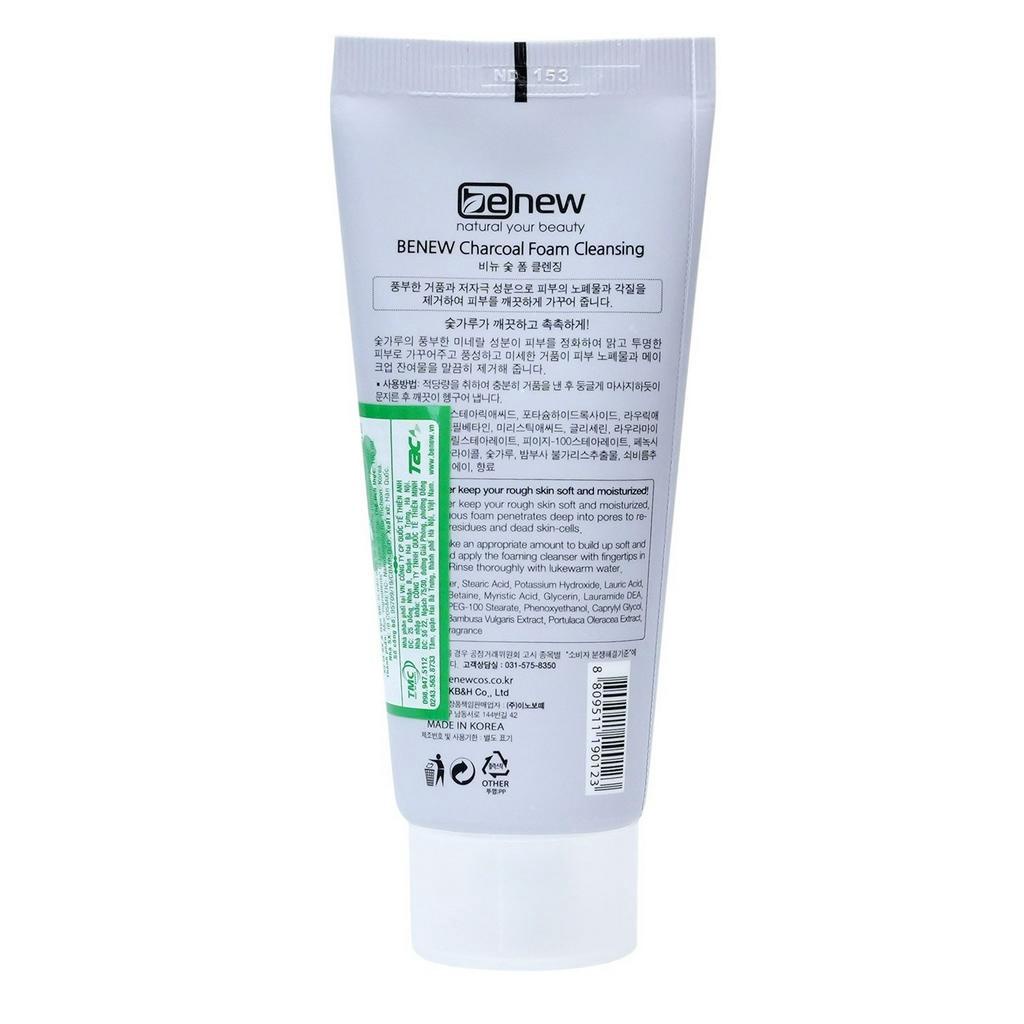 Sữa rửa mặt BENEW Charcoal Foam Cleasing 100 ml