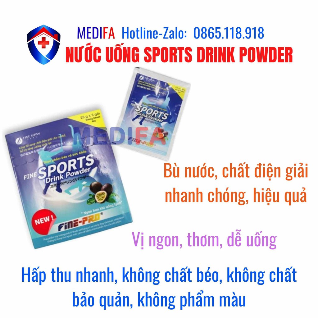 Nước uống bù điện giải SPORTS Drink Powder, hộ trợ tăng cường sinh lực, Fine Sports Drink Powder - Fine Japa