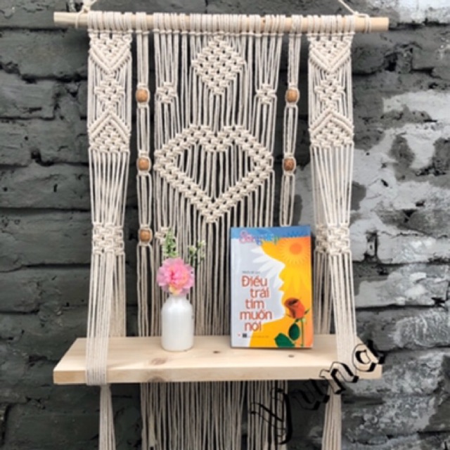 Kệ treo tường Macrame nghệ thuật