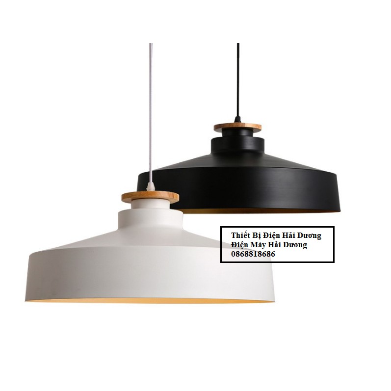 Chao đèn tròn nắp gỗ decor phong cách Bắc Âu TN123 Trắng- Bảo hành 12 tháng