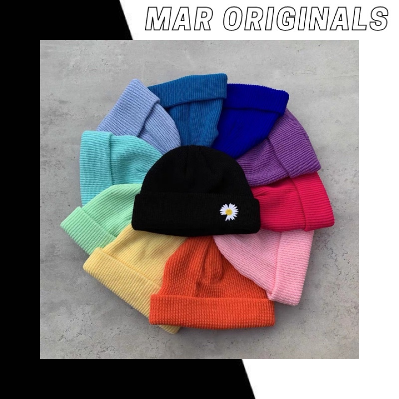 Mũ Len Hoa Cúc - Beanie Peaceminusone len mềm dày dặn, co giãn cực tốt fit freesize