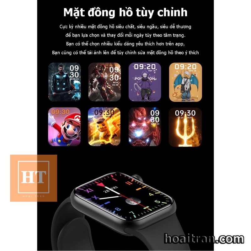 [SMART WATCH 6] Đồng hồ thông minh M26 Plus 44mm sạc không dây, đổi được ảnh đại diện, thông báo cuộc gọi, tin nhắn, FB