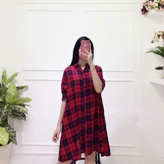 Váy suông kẻ sọc caro