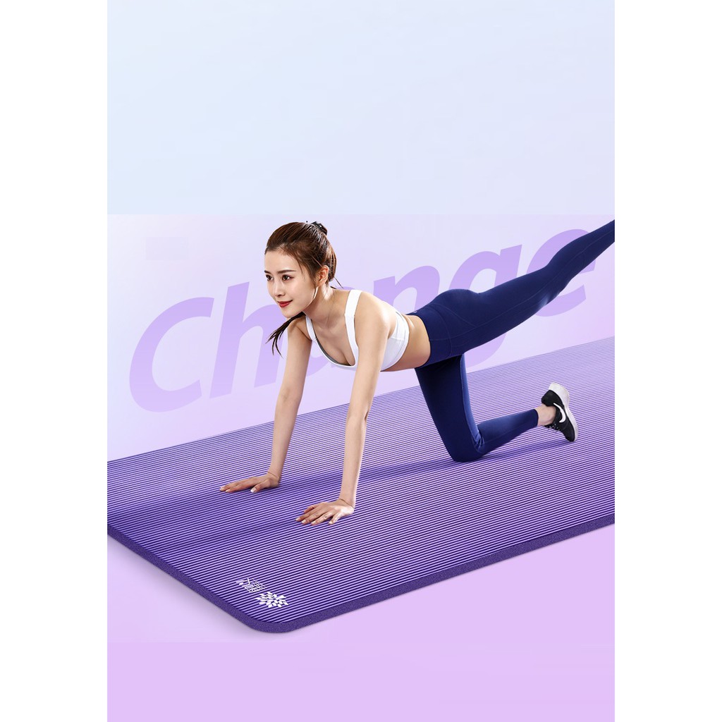 Thảm Tập Yoga, Gym Dày 15mm Chống Trơn Trượt - Tặng Kèm Dây Buộc